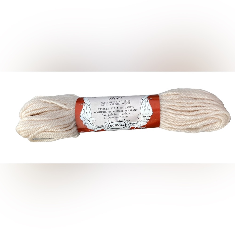 Oyster VTG NOS Scovill Dritz Luxury 100% Virgin Wool Needlepoint 40 Yards